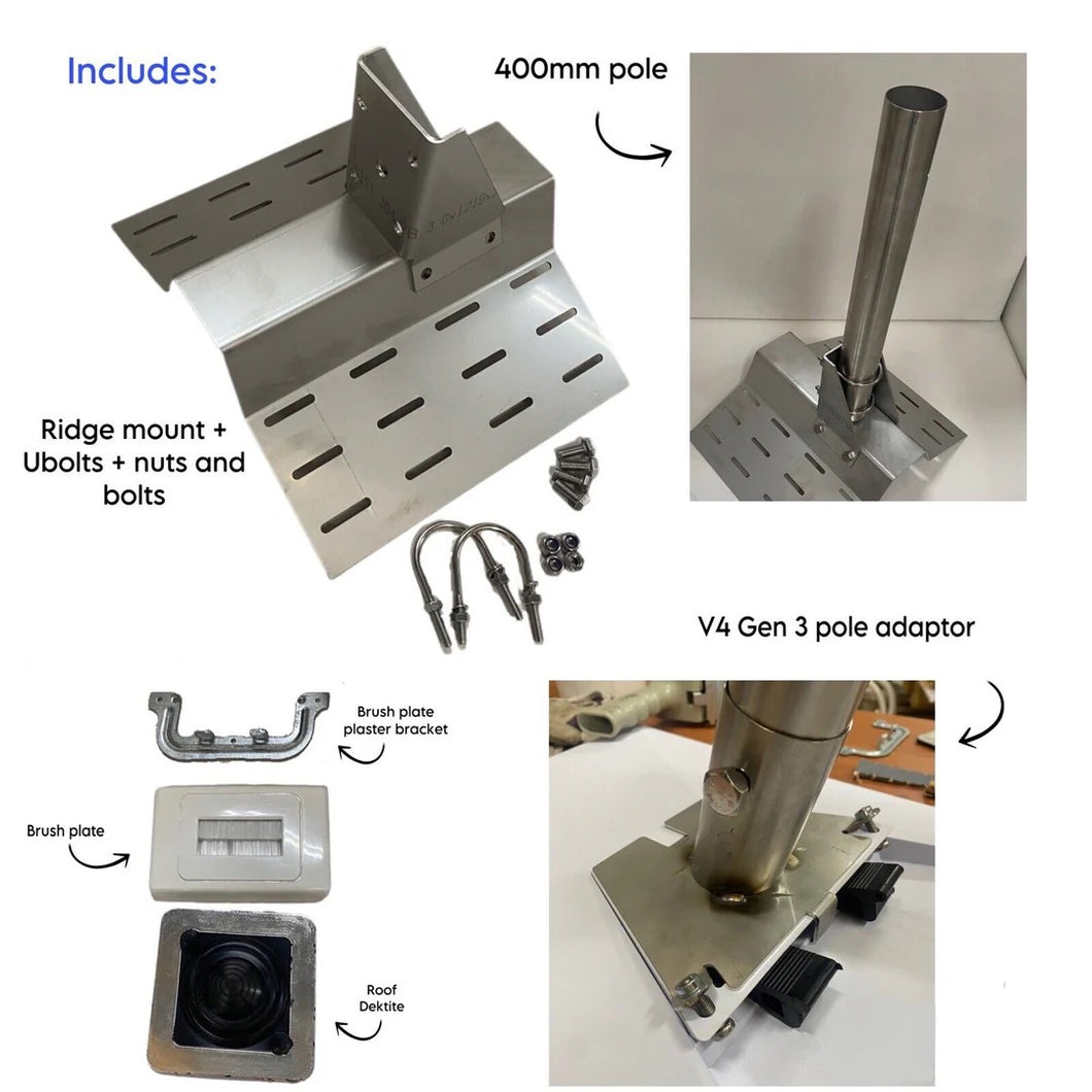 Starlink NEW V4 Gen3 FULL Ridge Mount: Pole: Pole Adaptor KIT